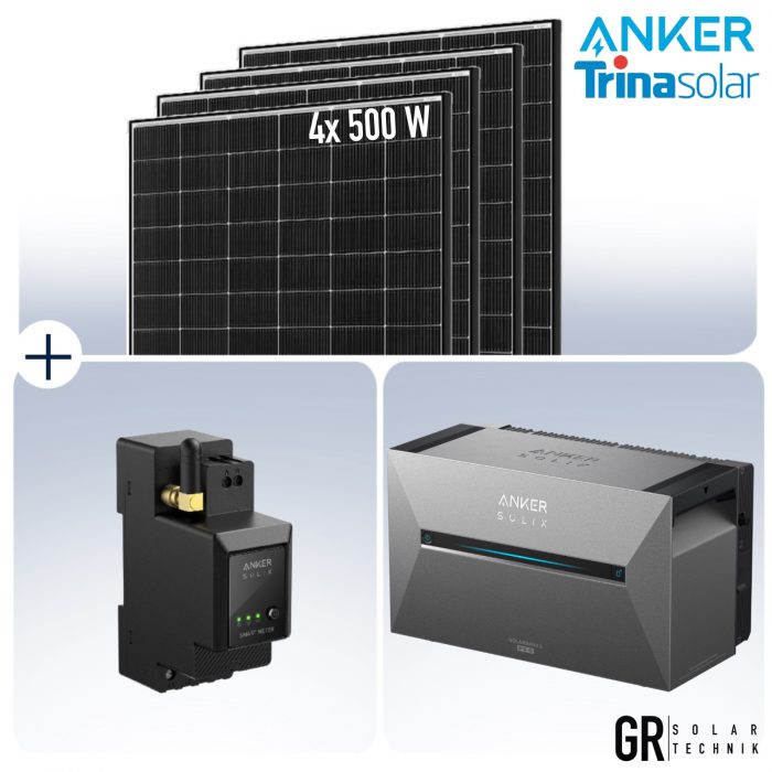 Balkonkraftwerk Komplett-Set mit Anker SOLIX Pro 3 (2000W) Trina 500W – Bild 1